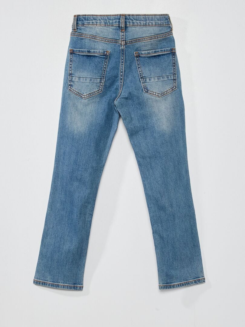 Calça jeans de corte regular com 5 bolsos - AZUL