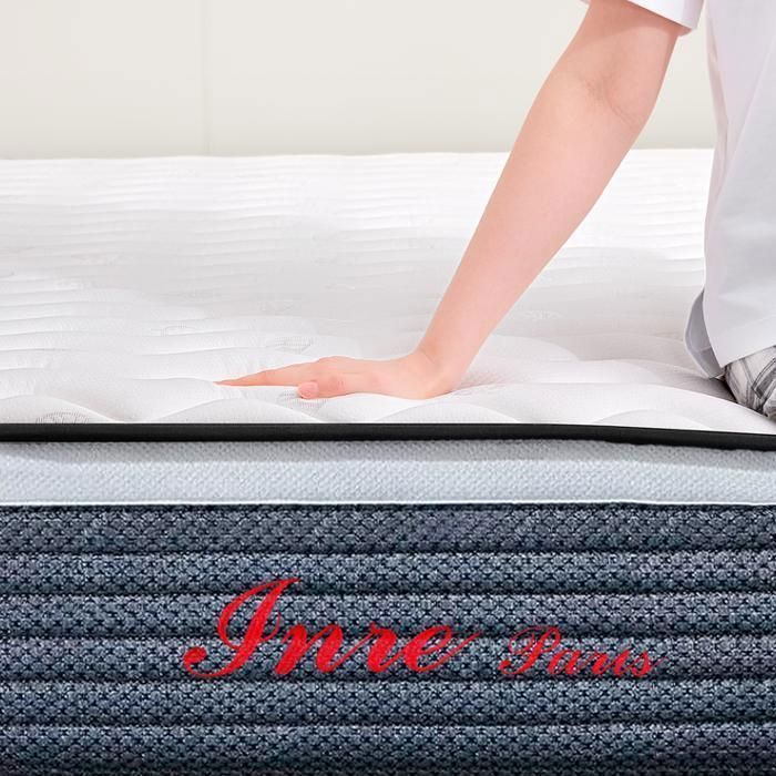 Colchón INRE de espuma viscoelástica de 140x200 cm, 20 cm de grosor, firmeza óptima, 7 zonas ergonómicas.