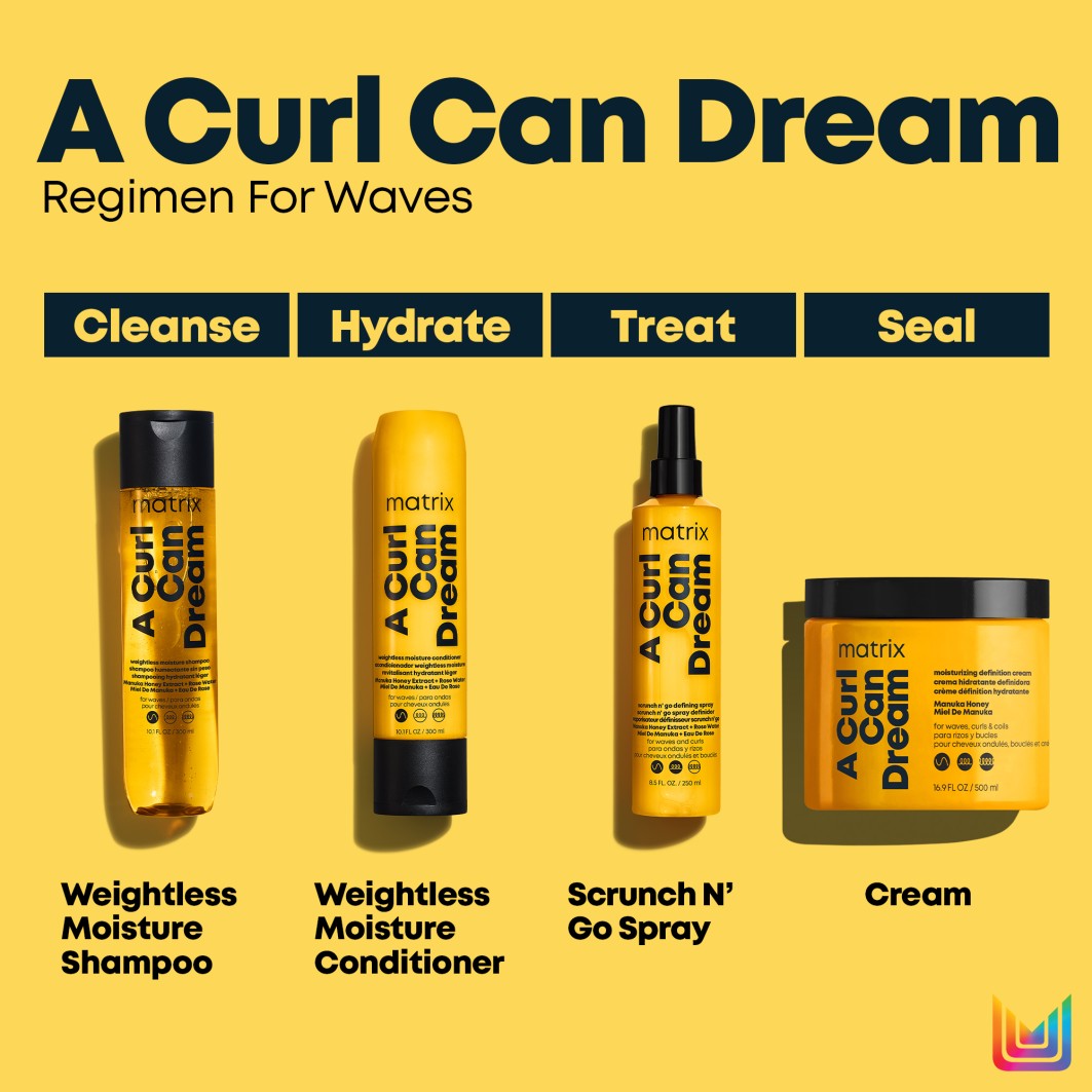 Balsam fără clătire Matrix, spray definitoriu A Curl Can Dream Scrunch 'n Go – 250 ml
