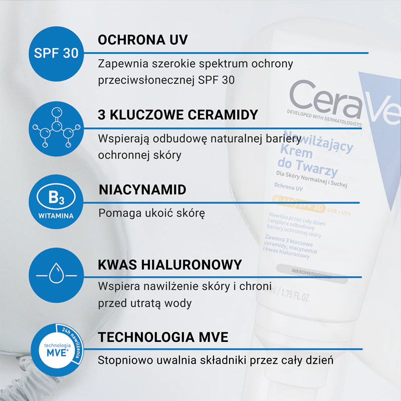 CeraVe Feuchtigkeitscreme für das Gesicht, geeignet für normale bis trockene Haut