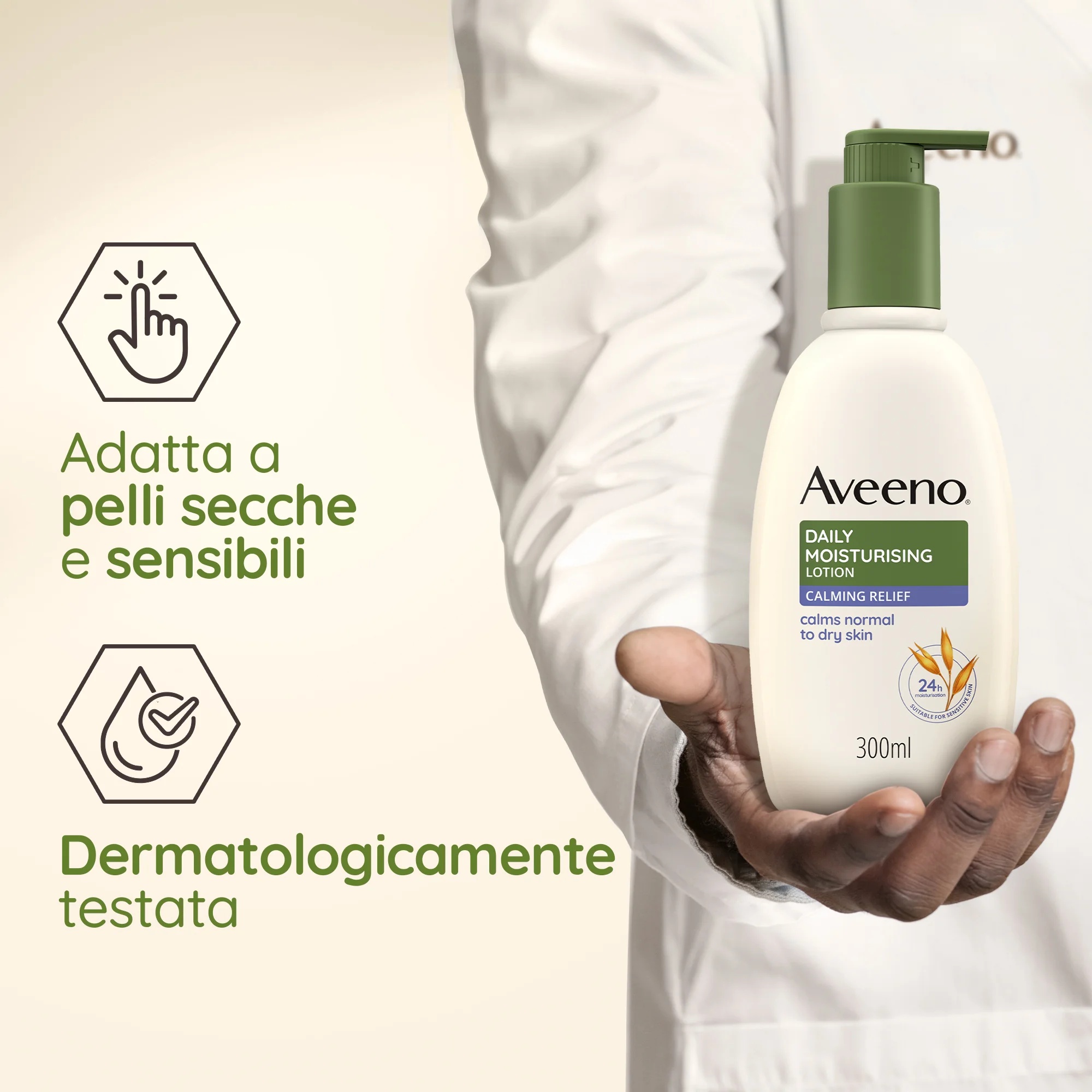 AVEENO Creme Hidratante Corporal Diário Aveeno com Lavanda 300 ml Para pele normal, seca e sensível