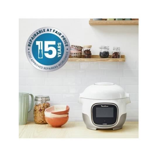 Olla multifunción inteligente de alta presión MOULINEX Cookeo Touch Mini WiFi, 3 L, 150 recetas integradas, aplicación Moulinex YY5132FB