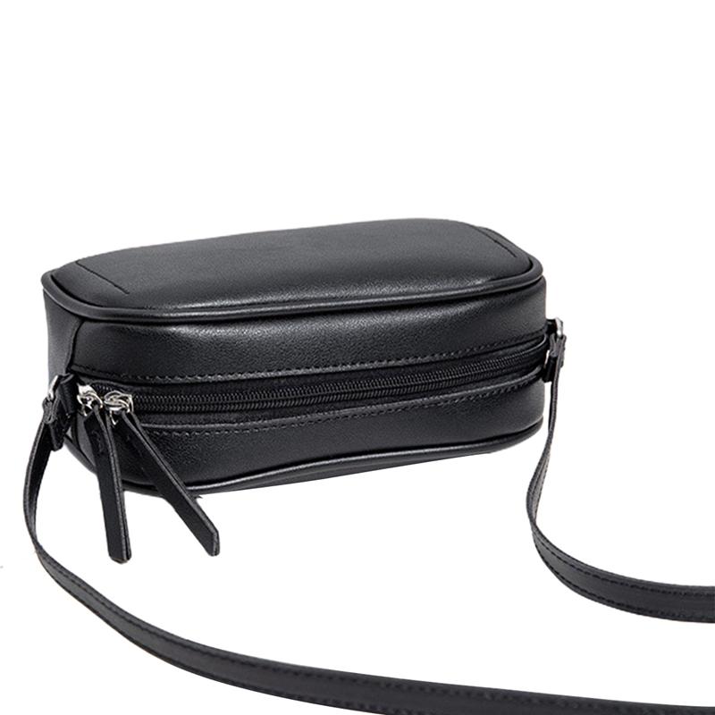 Sac à bandoulière femme uni, style simple, bandoulière ajustable, mini sac fourre-tout en cuir PU, fermeture éclair, tendance mode 2020