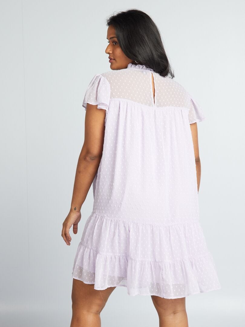 Plumetis Voile Jurk - ROZE