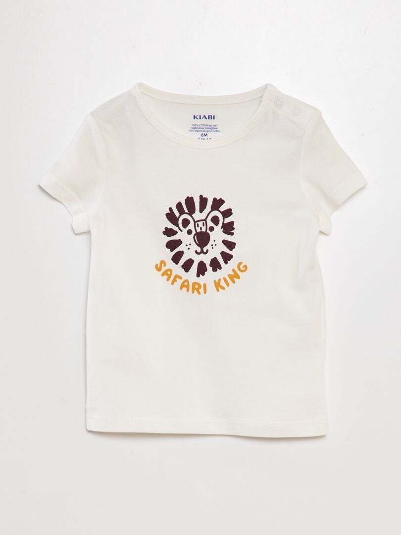 Set van katoenen t-shirt en short - 2-delig - WIT