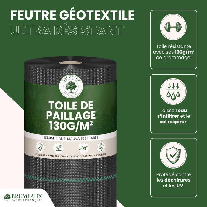 Tela antihierbas 50 m 130 g/m²