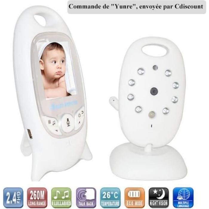 YF17967 - Monitor de video para bebés - Monitor inalámbrico para bebés con pantalla de 2.0
