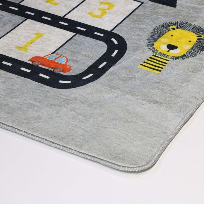 Hopscotch Circuit Rug, Grey, Dimensions: 80x150