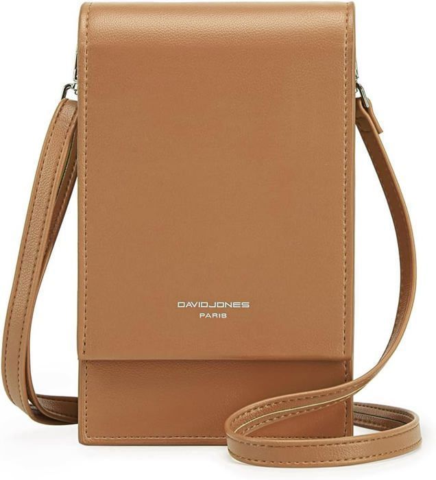 David Jones - Women's Mobile Phone Crossbody Bag - Mini Pouch Small Handbag Shoulder Bag Faux PU Leather -