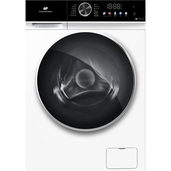 Lavadora de carga frontal - CONTINENTAL EDISON - CELL1012DDW1 - 10 kg - MOTOR DE INDUCCIÓN DIRECTA SIN CORREA - 60 cm - 1200 rpm - Blanca