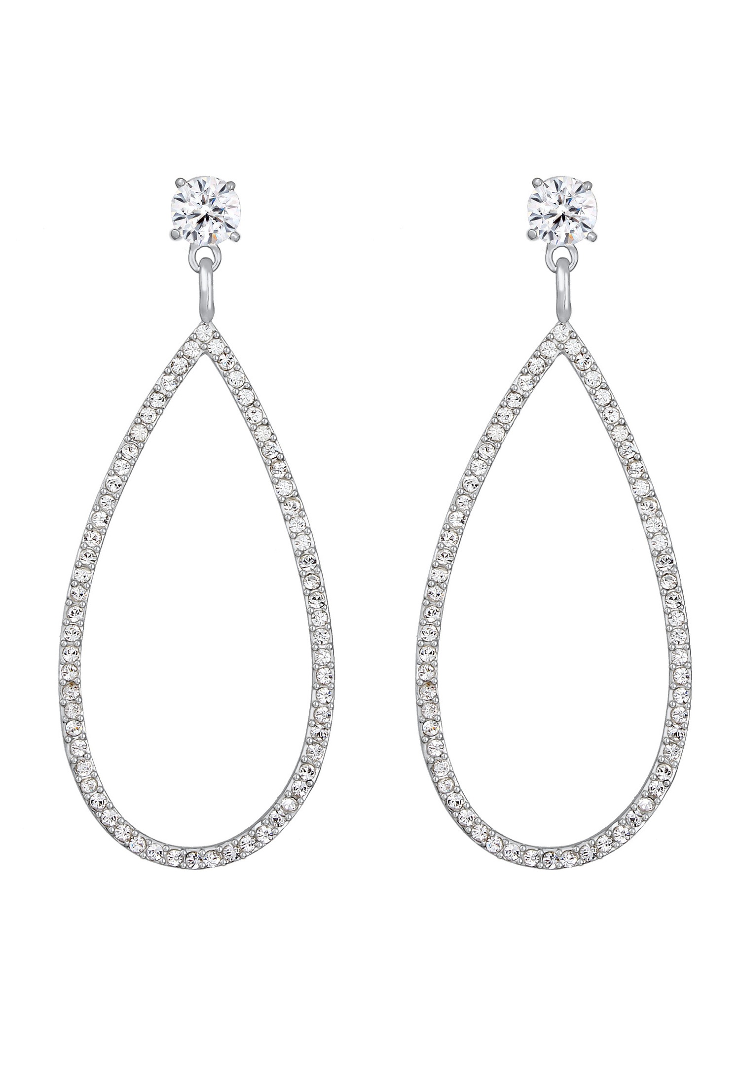Elli PREMIUM Femmes Pendentif d'oreilles Goutte étincelant avec cristaux en argent sterling 925