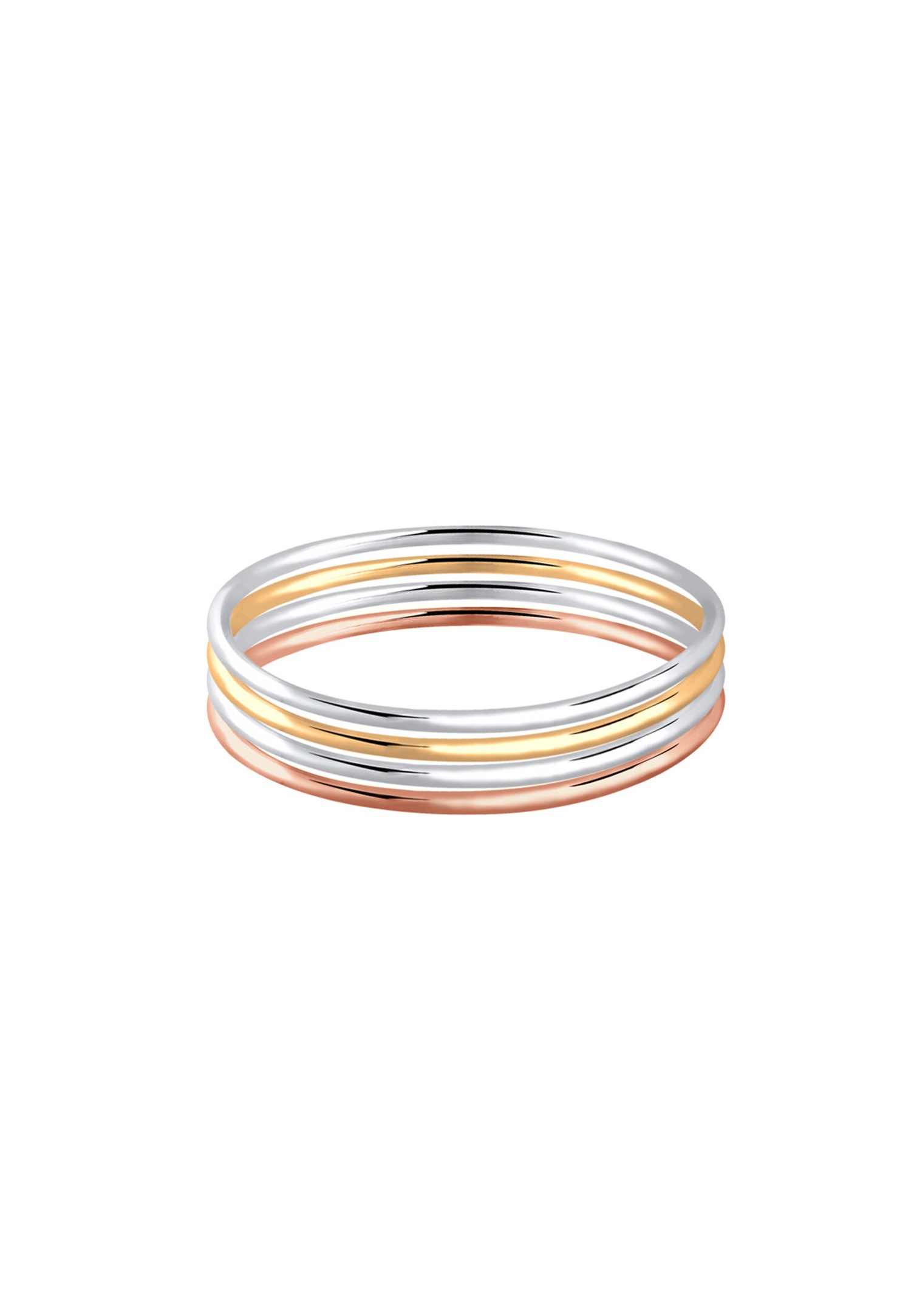 Elli Femmes Empilables Set tricolores en argent sterling 925