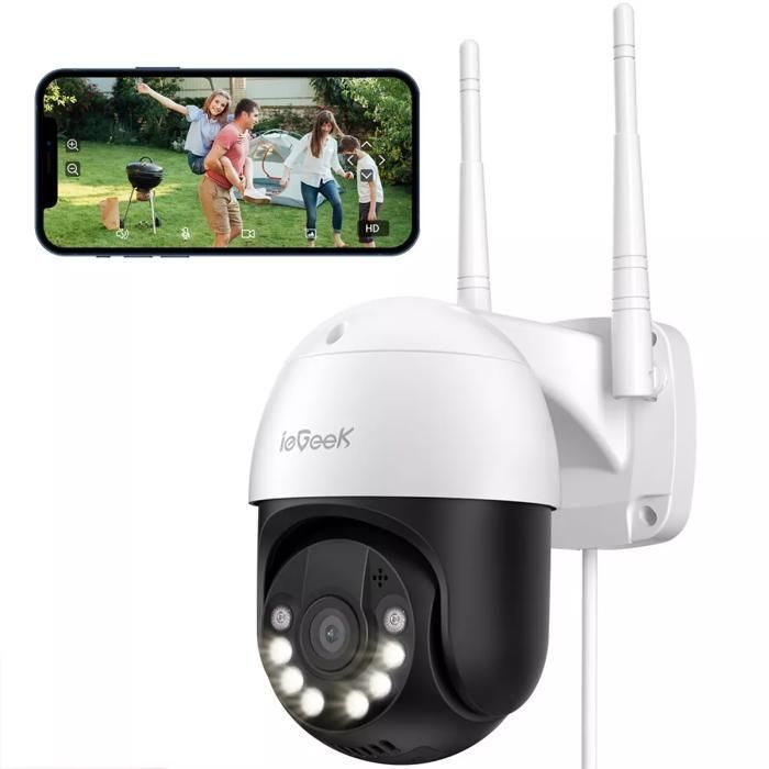 1080P Outdoor Wi-Fi PTZ Surveillance Camera 355°/90° IP66 Alarm Night Vision Motion Detection 24/7 Recording