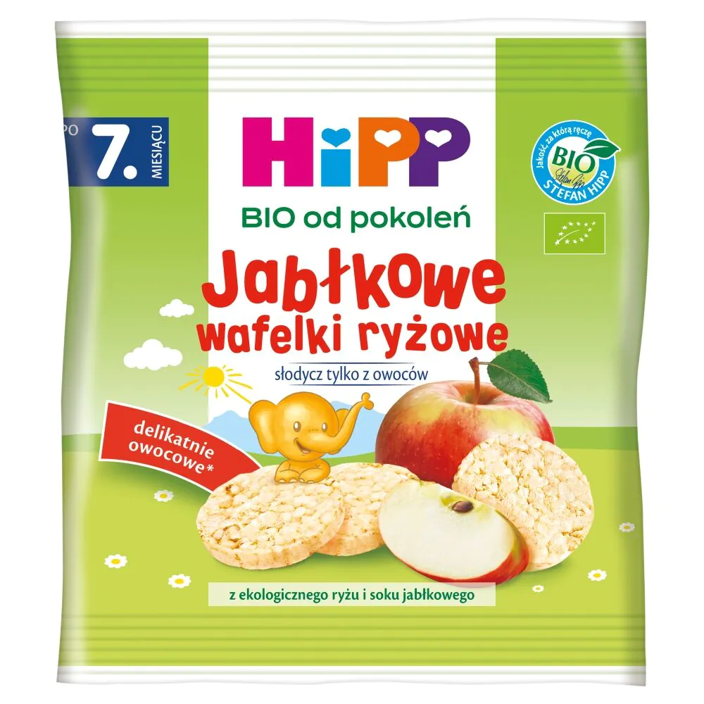Hipp Wafelki Ryżowe Jabłkowe BIOPo 7miesiącu