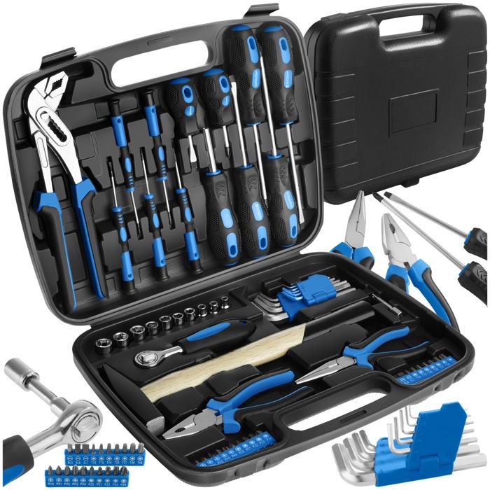 TOOL CASE - TECTAKE - 57-piece LUIGI tool set with carrying handle - Black
