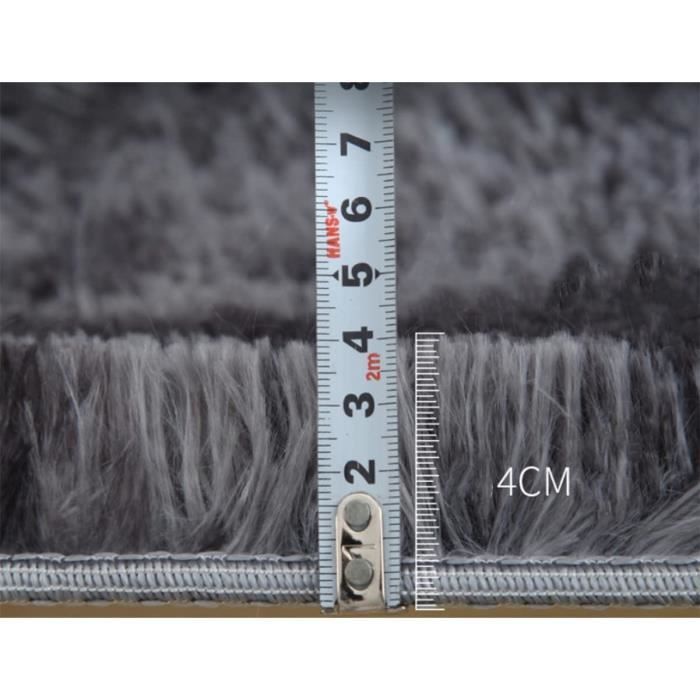 Tapis Shaggy Salon 160cm Rond Gris - FREOSEN - Tapis salon 160cm rond - Rond - Intérieur - Synthétique - Shaggy