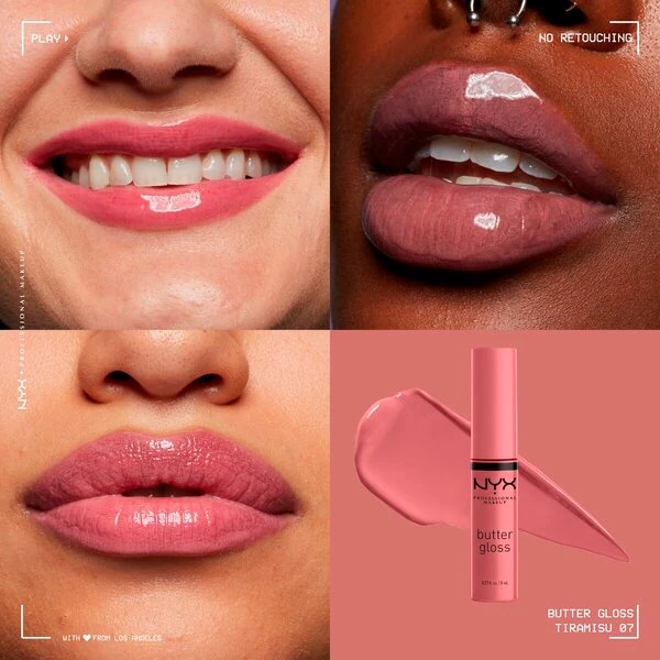 NYX Professional Makeup Butter Gloss lūpų blizgis 07 Tiramisu 8ml