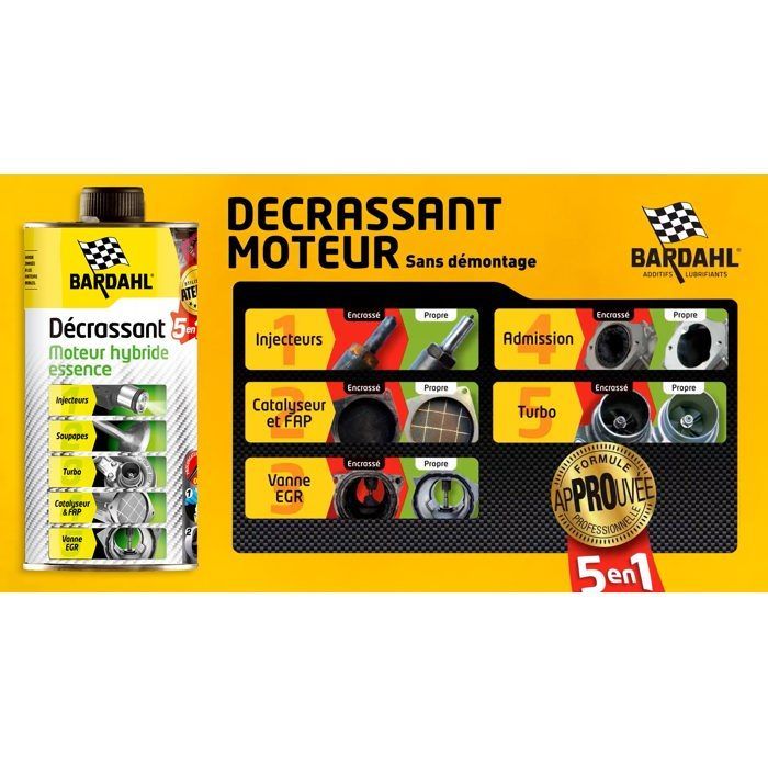 Limpiador de motores de gasolina híbridos 5 en 1 Bardahl 1L