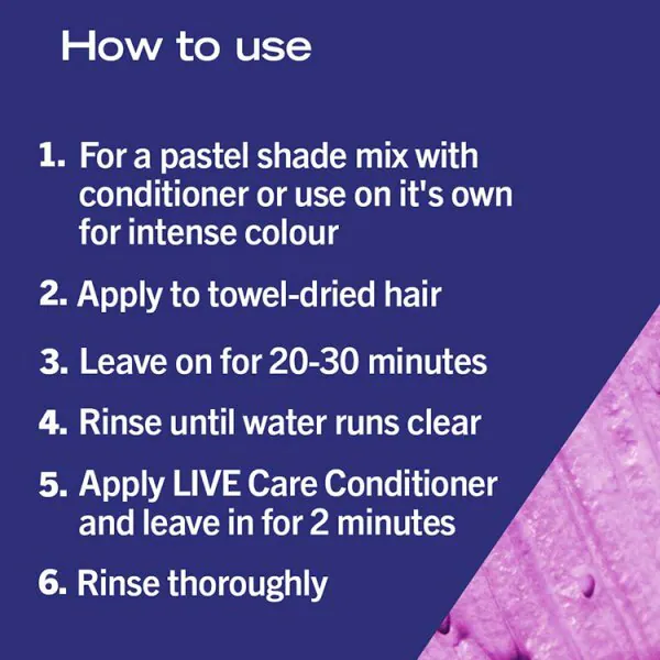 Tinte semipermanente para el cabello morado LIVE UltraBrights Purple Punk