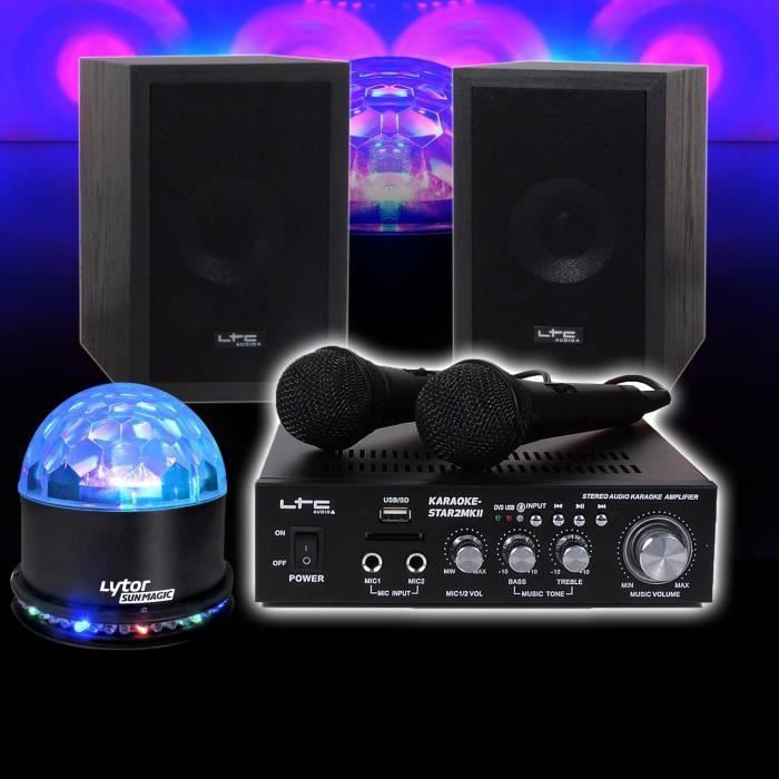 Kinderkaraokepakket 2x50W STAR2MKII + SUNMAGIC RGB