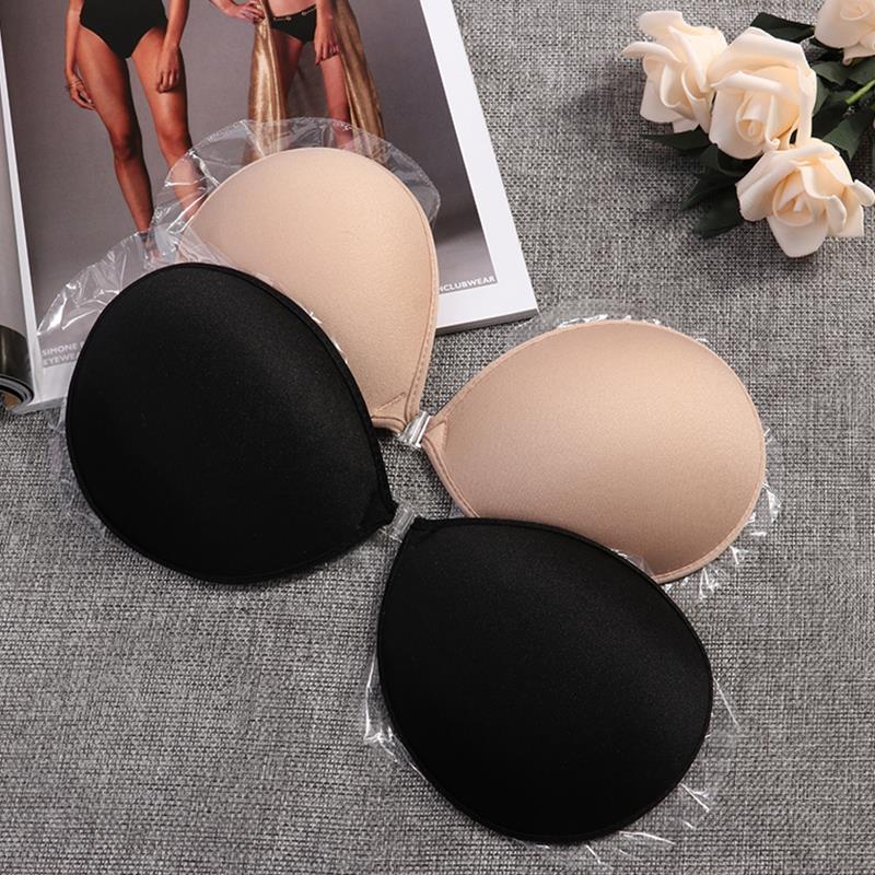 Reggiseno sexy Sujetador da donna, reggiseno push-up invisibile, autoadesivo in silicone, chiusura frontale senza cuciture, reggiseno adesivo senza spalline e senza schienale.