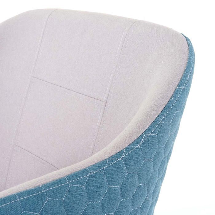 Chaise de salle à manger MCW-D71 accoudoirs tissu textile gris clair-turquoise
