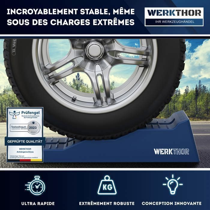 WERKTHOR Rampes de levage camping-car (Bleu) - Lot de 2 pièces | Charge max 5 tonnes