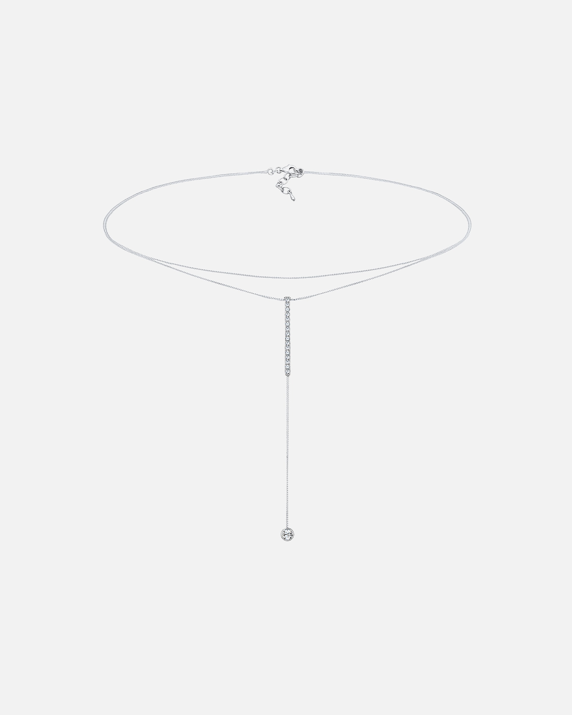 Elli Femmes chaîne en Y solitaire avec cristaux en argent sterling 925