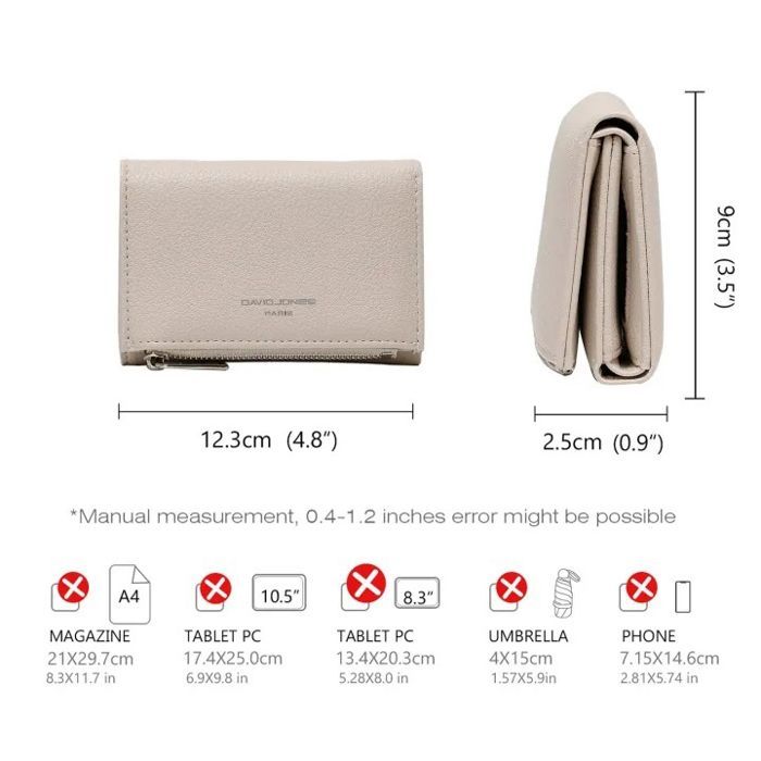David Jones - Portamonete - Portafoglio piccolo in ecopelle da donna - Marrone cammello