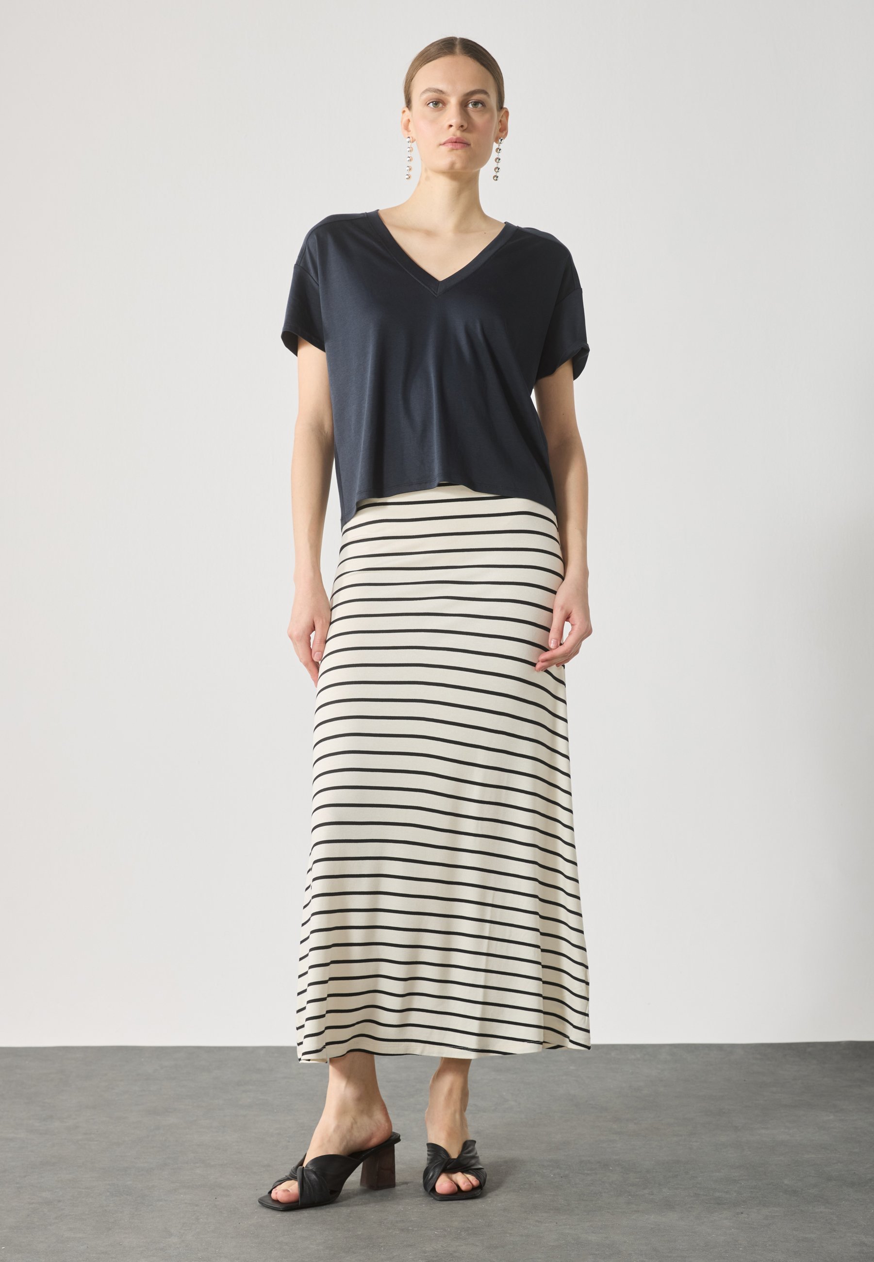 Anna Field maxi-rok - wit/zwart