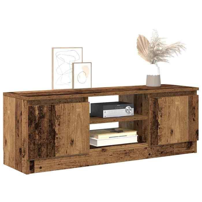 vidaXL Meuble TV vieux bois 102x30x36 cm bois d'ingénierie, support TV, armoire média, armoire hifi, unité TV, meuble 855854