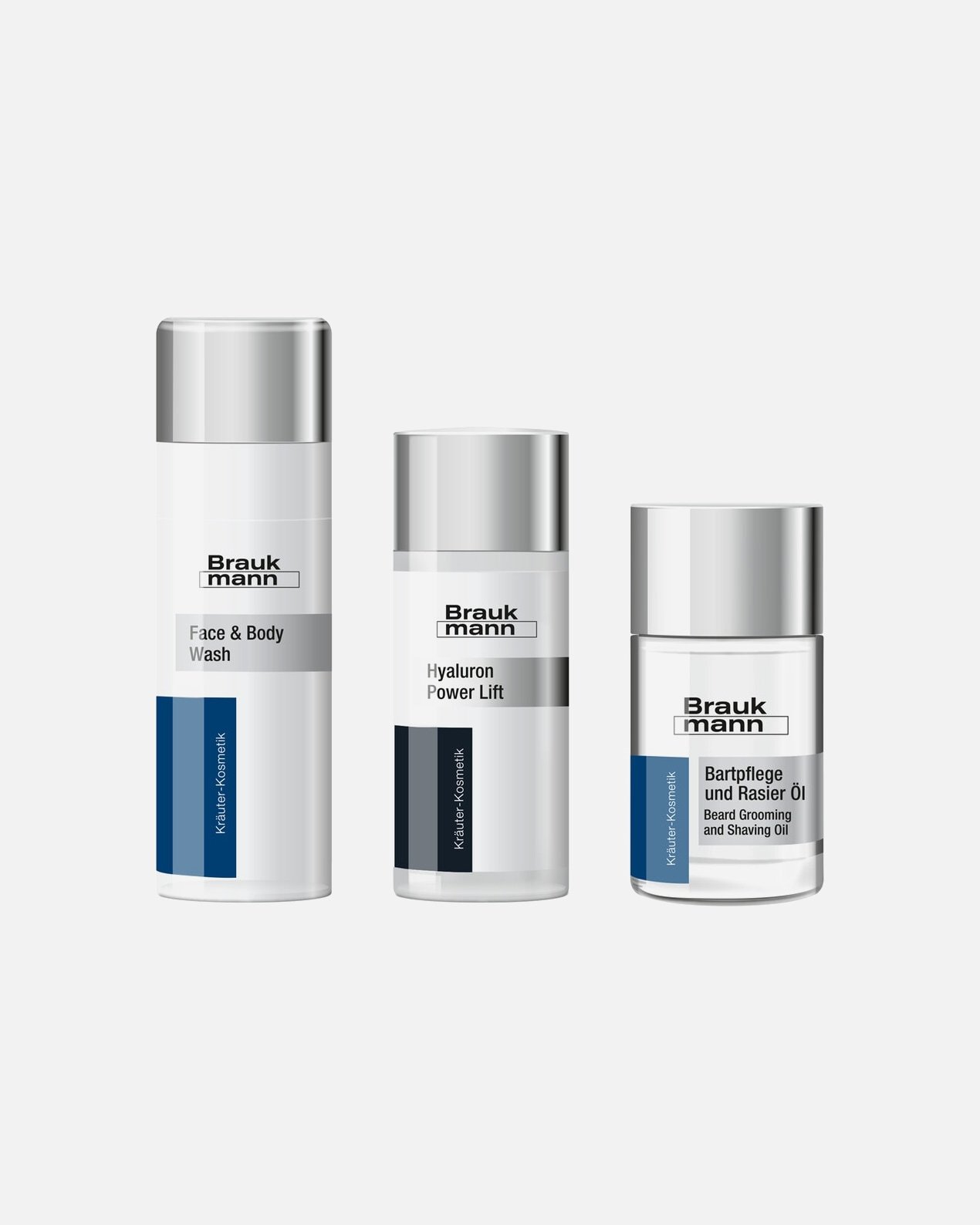 HILDEGARD BRAUKMANN Krema za obraz Braukmann komplet za nego brade - olje za nego brade in britje 30 ml + Hyaluron Power Lift 30 ml + gel za umivanje obraza in telesa 1 kos.
