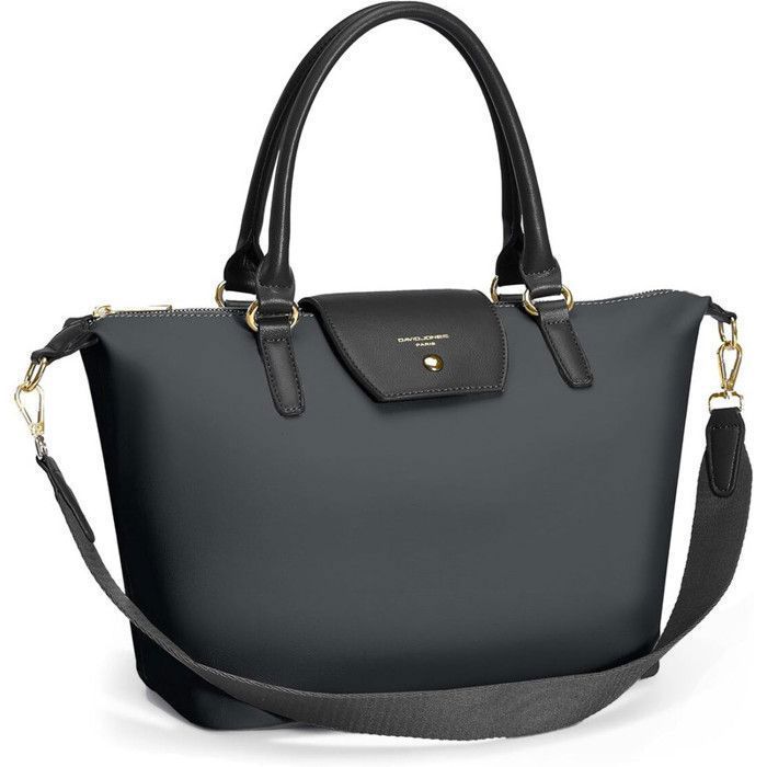 David Jones - Bolso tote de nailon para mujer - Bolso de compras suave, bolso de hombro, bolso cruzado - Elegante y a la moda - Negro