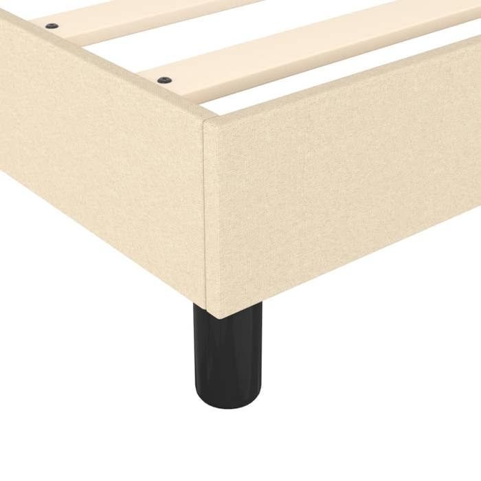 Cama de madera color crema de 200 x 200 cm - Carga máxima 150 kg - Estructura de cama de muelles color crema de 200 x 200 cm, tela 005_263385