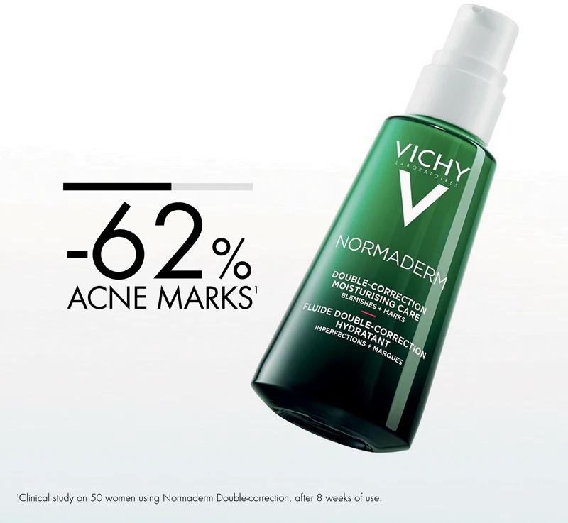 Vichy Normaderm Phytosolution dvigubo poveikio korekcinė priemonė nuo spuogų pažeistos odos trūkumų