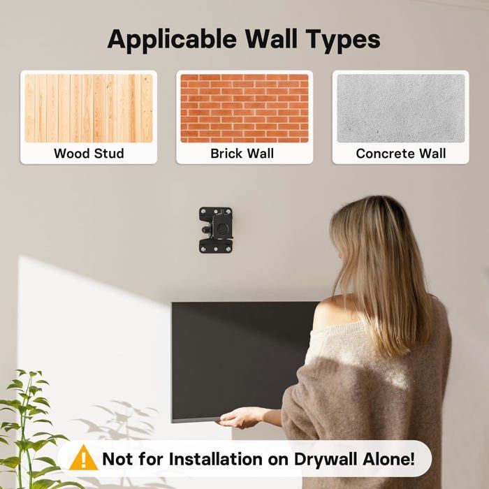 Soporte de pared para TV, soporte universal giratorio e inclinable para monitores de PC, compatible con televisores y monitores planos/curvos de 13 a 30 pulgadas.