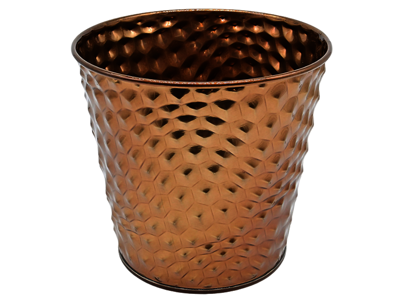 Osłonka na doniczkę metalowa 14 cm miedziana