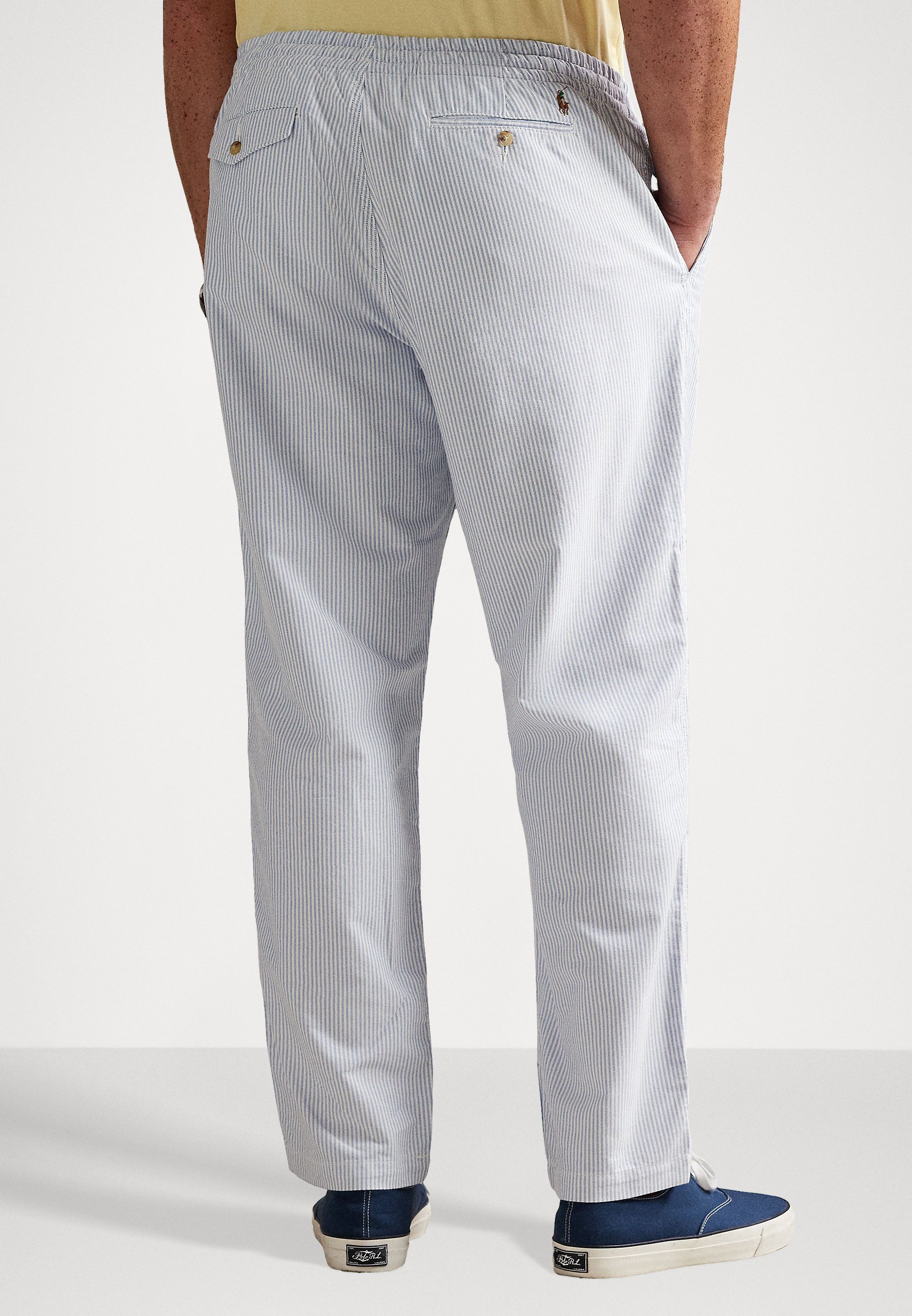 Pantaloni Polo Ralph Lauren Big & Tall POLO PREPSTER CLASSIC FIT OXFORD - blu/bianco