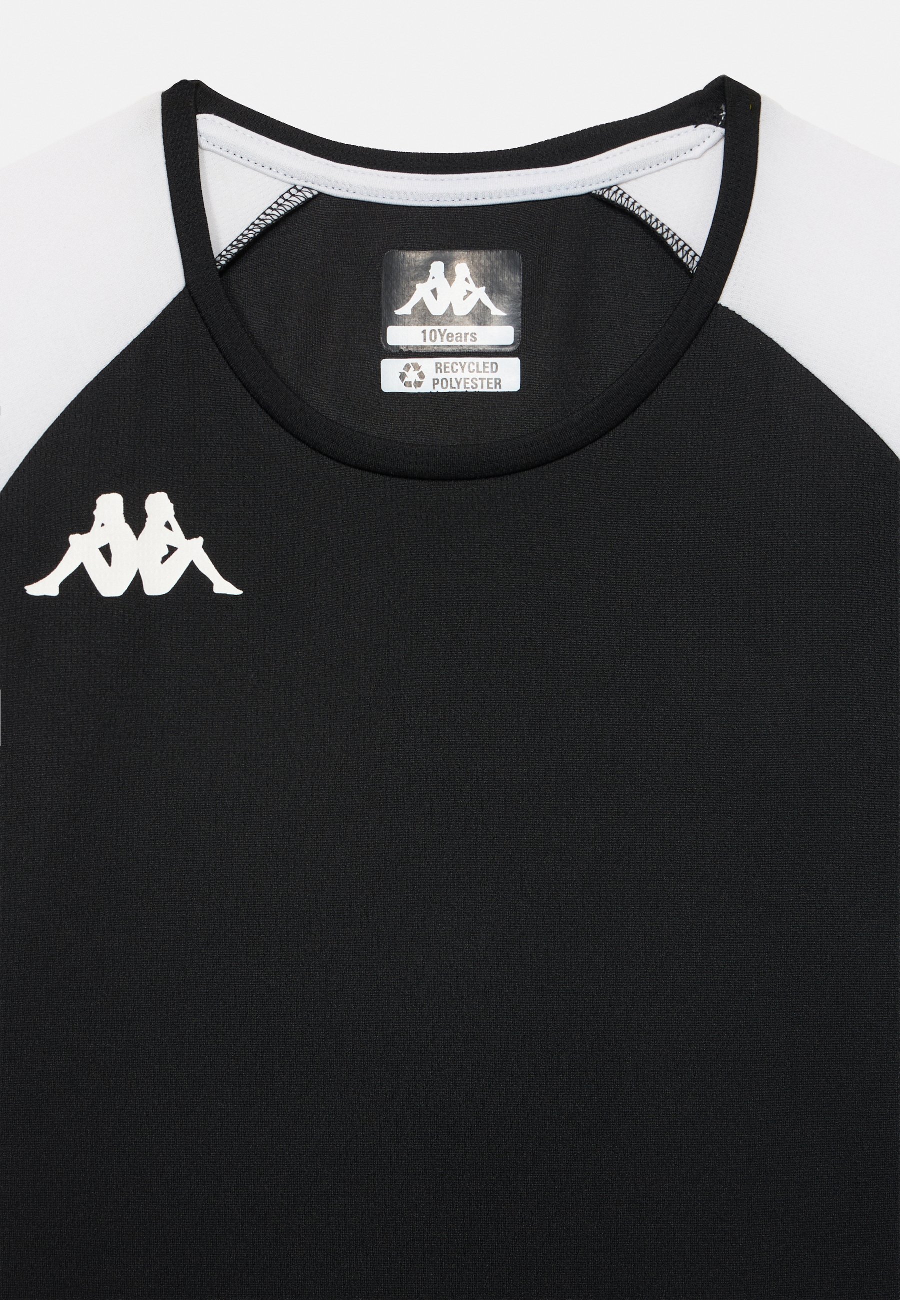Camiseta esportiva unissex Kappa LORETO - preta/branca