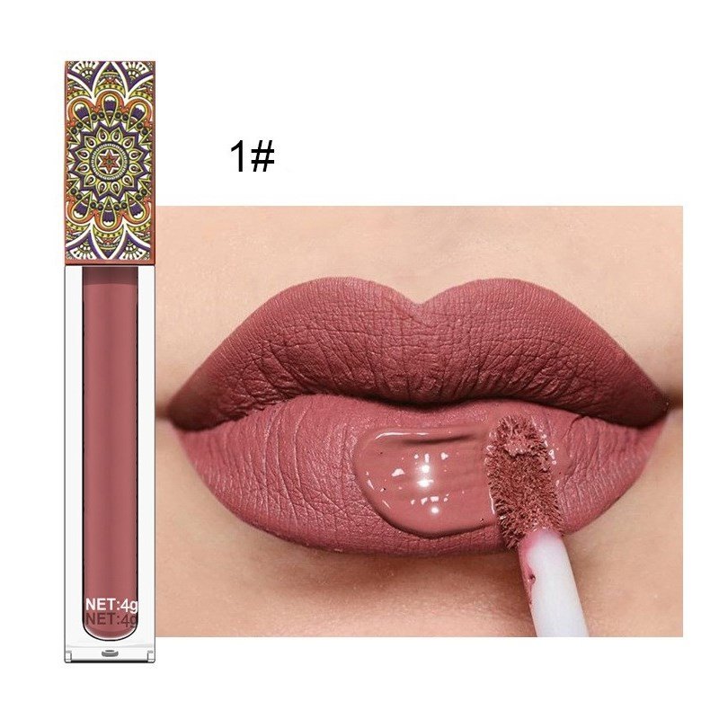 Wodoodporna matowa szminka damska w kolorze nude, ciemnoczerwony pigment nude, odporna na pot, długotrwały aksamitny błyszczyk do ust, balsam do ust, kosmetyk do makijażu