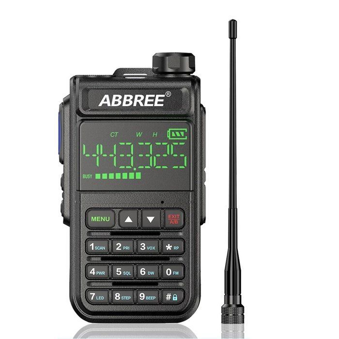 Abbree ar - 518 talkie - walkie Full Band 128 canaux LCD écran couleur bi - bande radio DTMF SOS fonction d'urgence orange