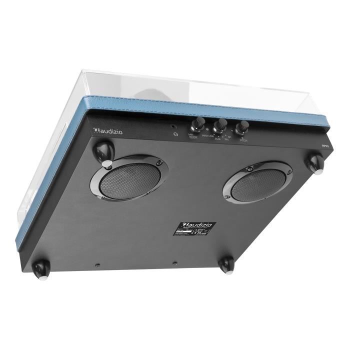 Giradischi Fenton RP113D Bluetooth - Pelle blu scuro - Altoparlanti integrati - 33, 45 e 78 giri al minuto
