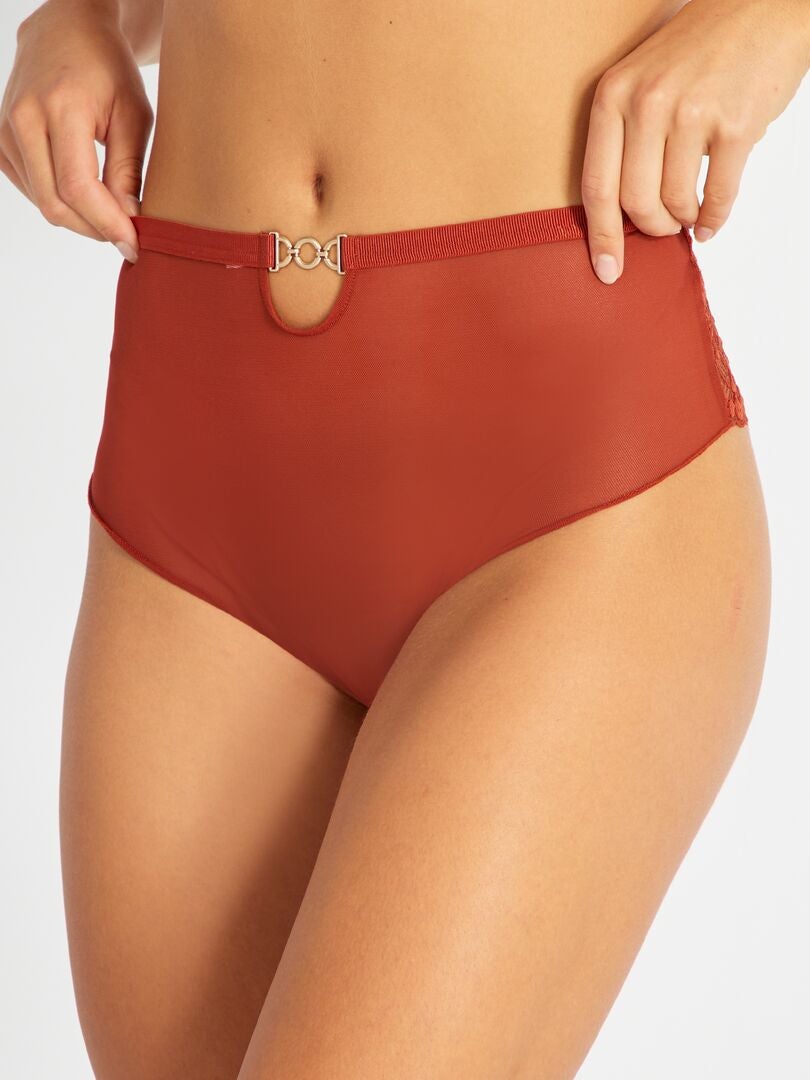 Pantalones culotte de encaje y tul - NARANJA