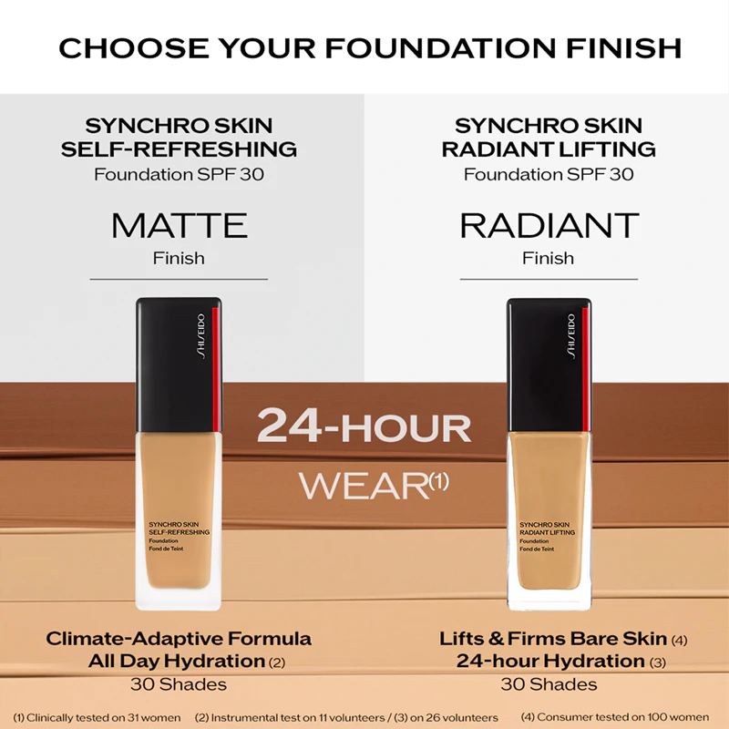 Base de Lifting Radiante Shiseido Synchro Skin com Efeito Lifting Iluminador Avançado FPS 30