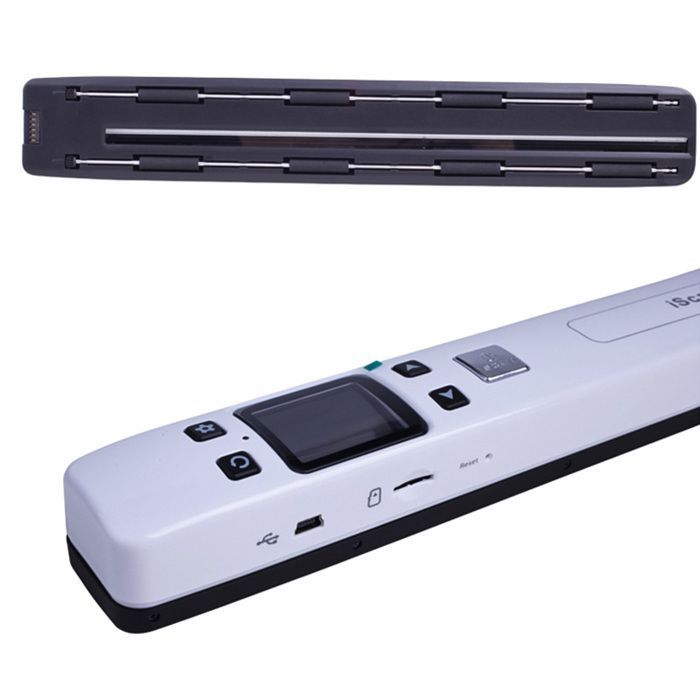Scanner portátil A4 HD - Wi-Fi, 300/600/1050 DPI, sem bordas para livros, rolo estabilizador duplo, tela LCD colorida, branco