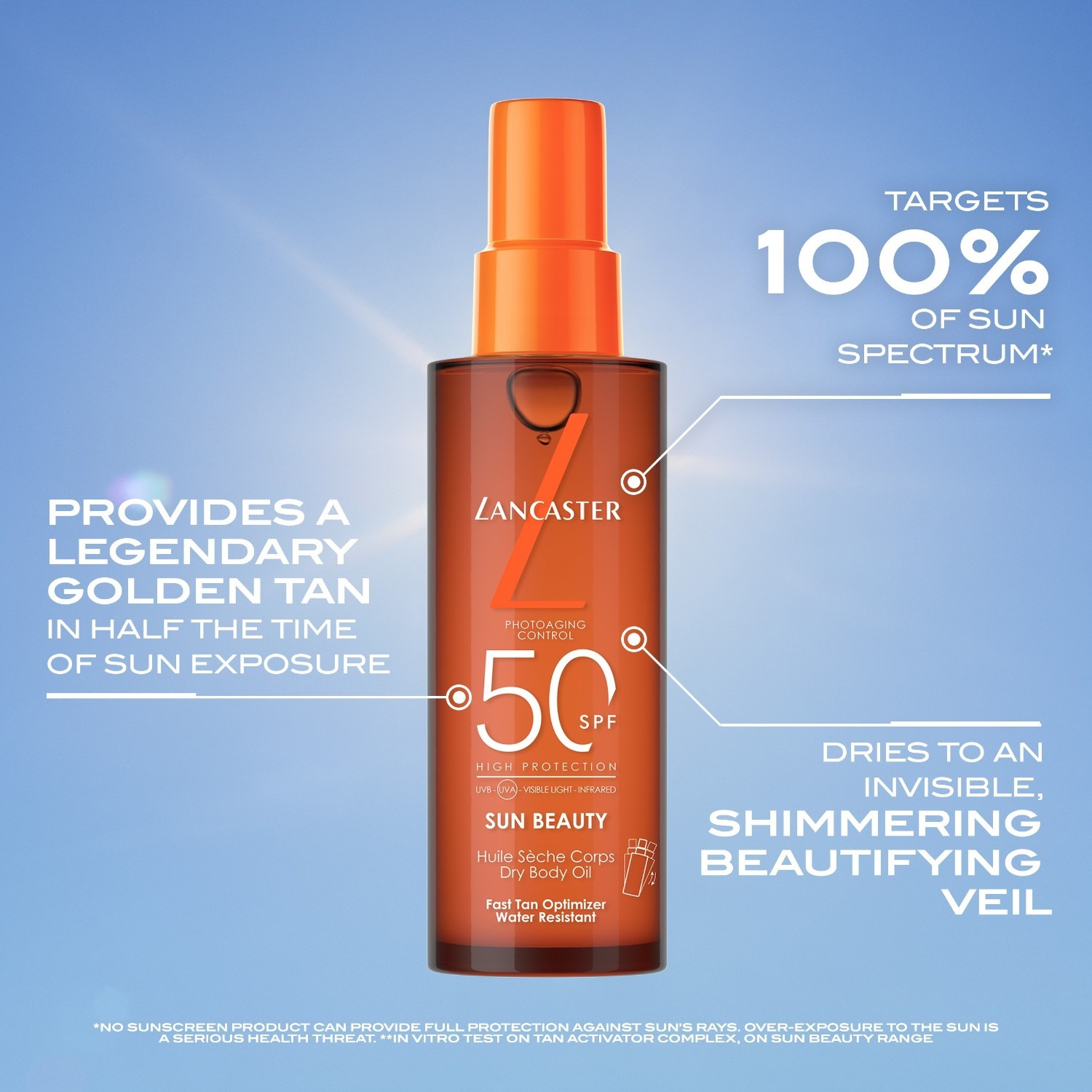 Lancaster Sun Beauty sausas kūno aliejus SPF 30 - 150 ml