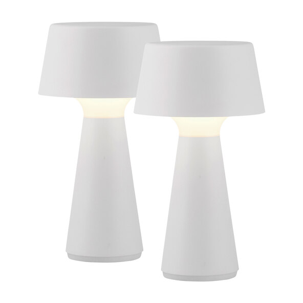 Lampă de masă LED reîncărcabilă Lepa, set de 2, albă