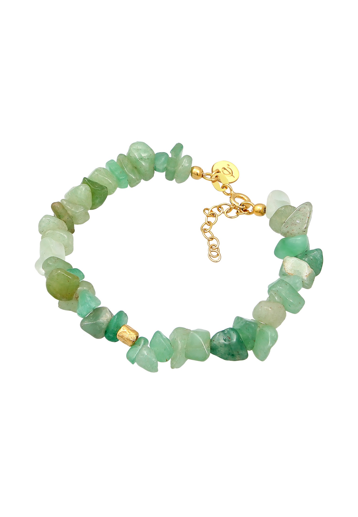 Elli PREMIUM Elli PREMIUM Bracelet Femmes pierres nature élégant avec aventurine en argent sterling 925 plaqué or