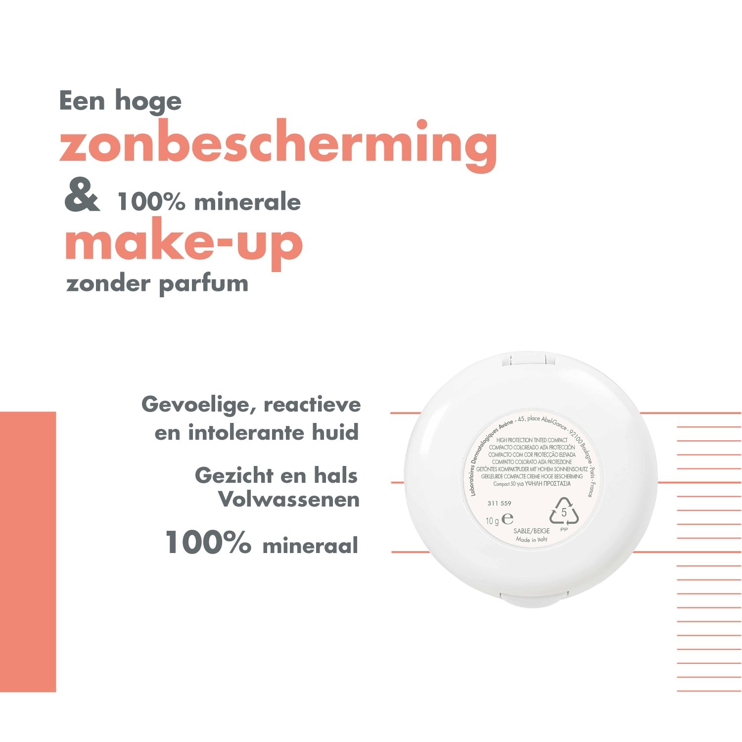 Avène Sun Make-up Solaire Getöntes Kompaktpuder LSF 50 - 10 ml
