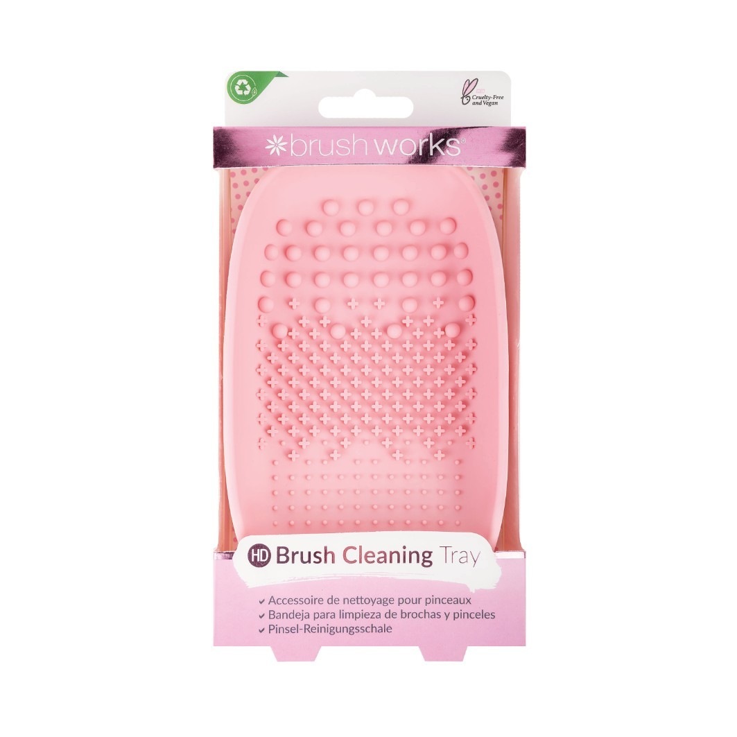 Brushworks Palette de Nettoyage Pour Pinceaux Rose